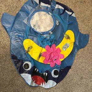 Blue Shark Pool Floaty with Accessories